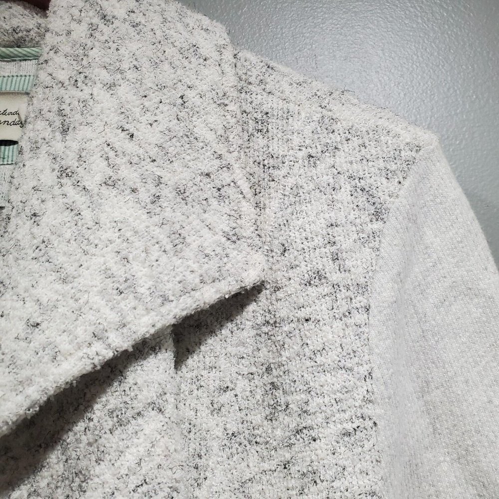 Anthropologie Monday Tuesday W T F S S Gray Open-front Cardigan Sweater … - Picture 7 of 13
